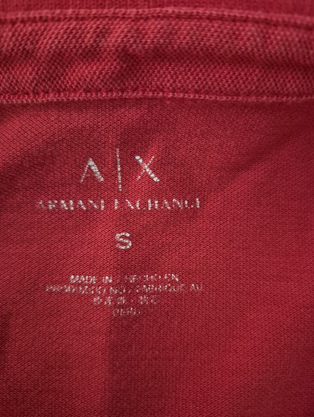 Armani Exchange A|X Women’s Red Fitted Polo Shirt Size S 100% Cotton Slim Fit - Picture 4 of 7